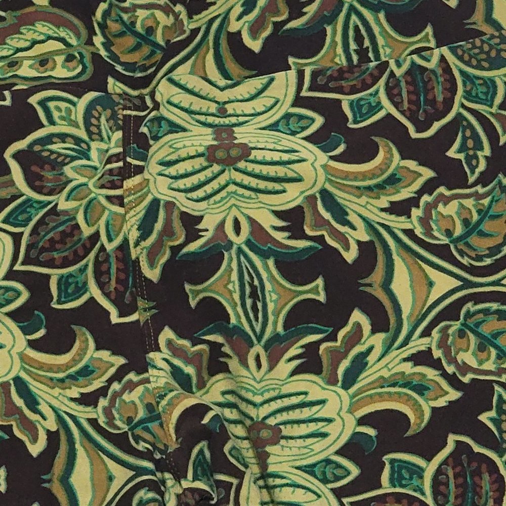 Brown with lovely greens - Lularoe leggings Tall & Curvy TC